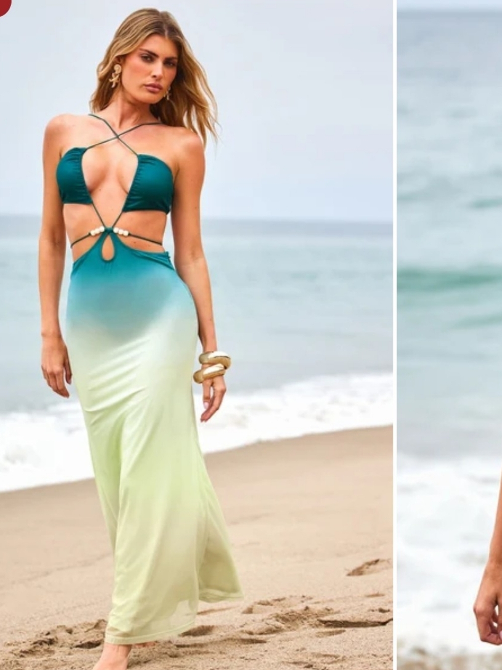 Fashion Nova Lust For Life Cut Out Mesh Maxi Dress Green Medium